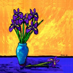 IRIS BOUQUET ON YELLOW